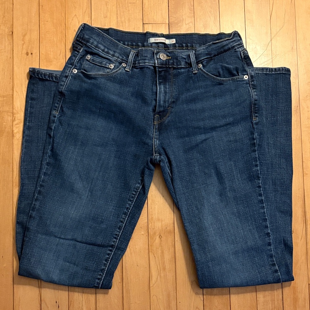 Levi’s 505 Straight Dark Blue Denim Jeans